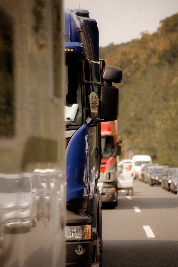 highway, traffic jam, road